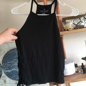 Black halter-neck American Eagle tank top